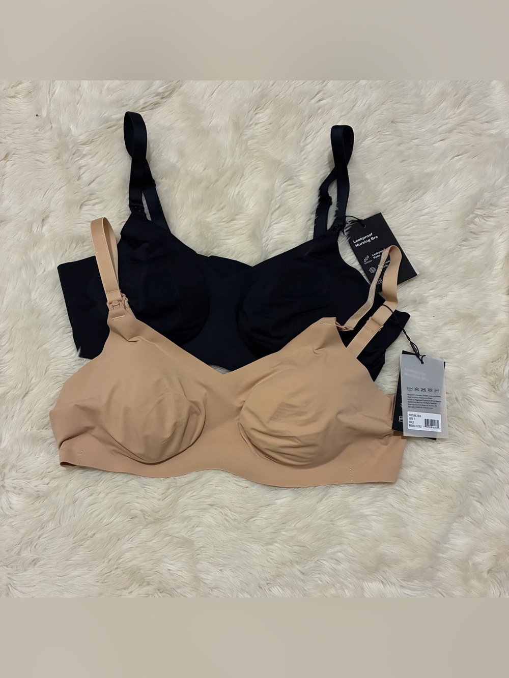 NEW knix Nursing Bras, Lot of 2, Black and Beige, Women’s Size 3